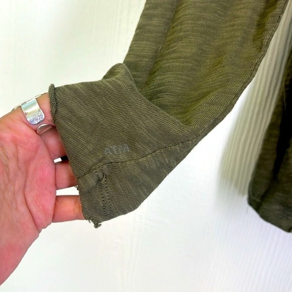 ATM - Army Green Slub Jersey Long Sleeve Distressed Was Long Sleeve T Size Small - Picture 8 of 11